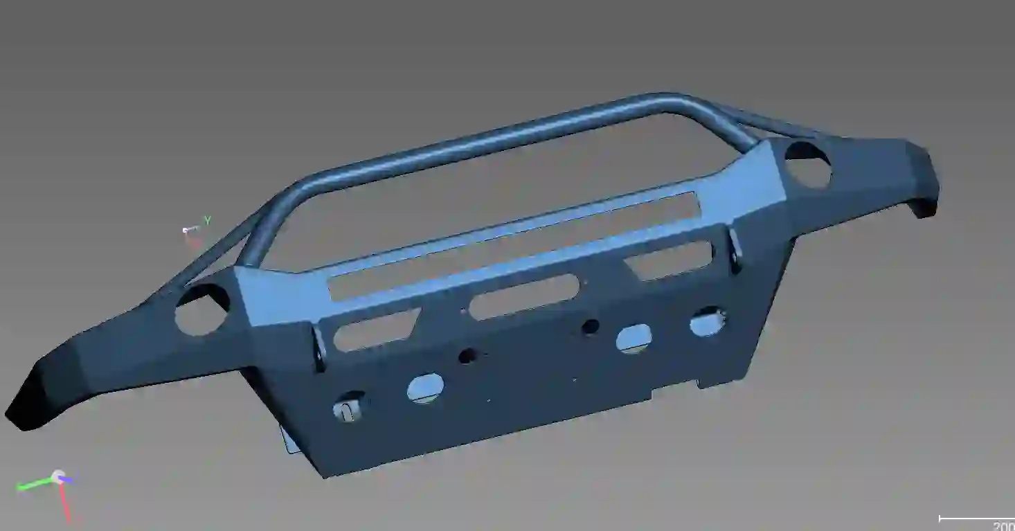 3D model created by 3D scanning the hood of a car.