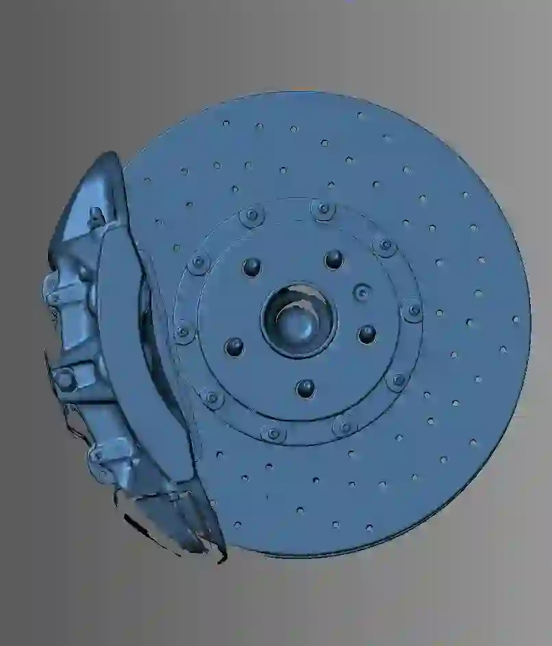 A 3D model of the Porsche 997 disc brake, created by 3D scanning the real brake